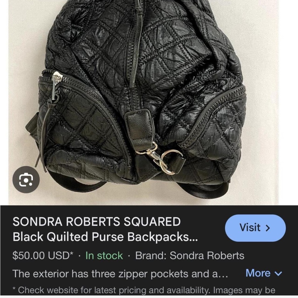 Sondra Robert Squared Quilted Backpack - image 4